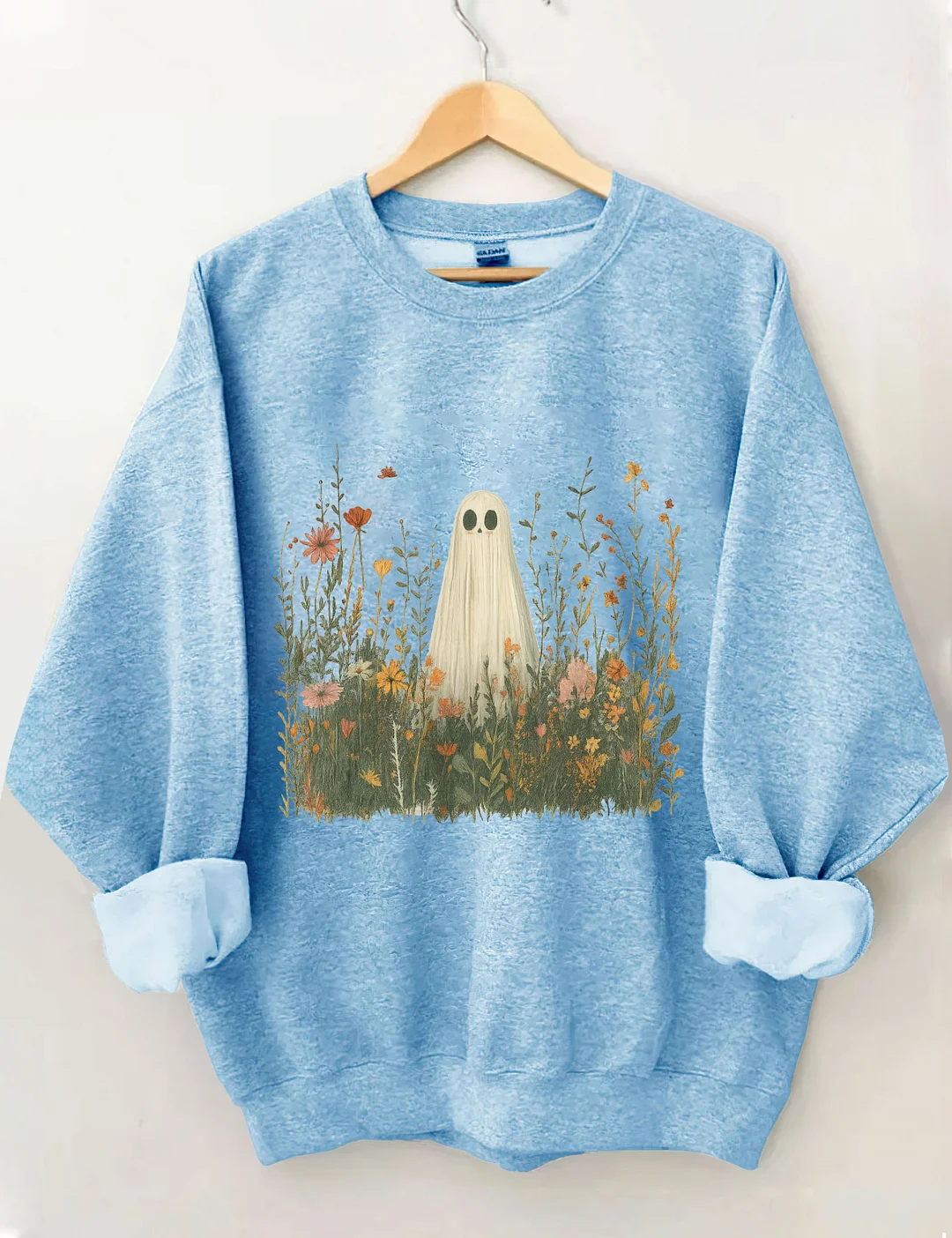 Retro Ghost In Wildflowers Sweatshirt