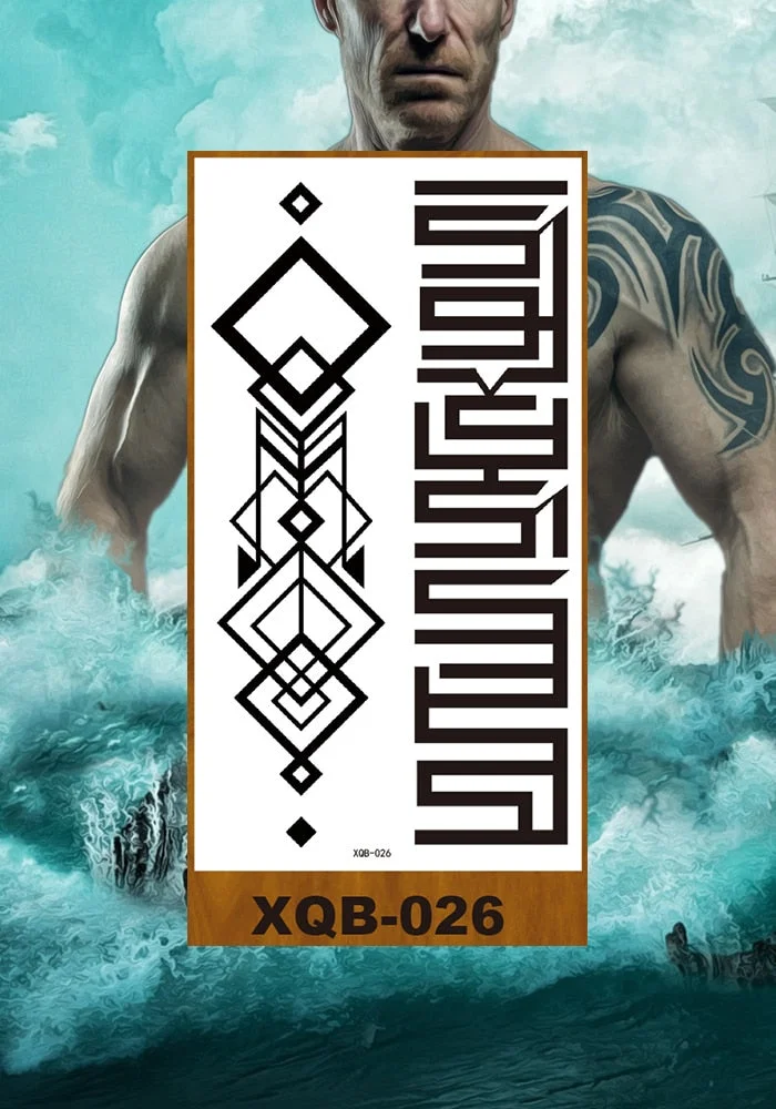 Temporary Tattoo Sticker Man Woman Girl Arm Chest Fake Neck Ankle Tatoo Art Flowers Totem Tatto Sanskrit Lines Geometric Figures