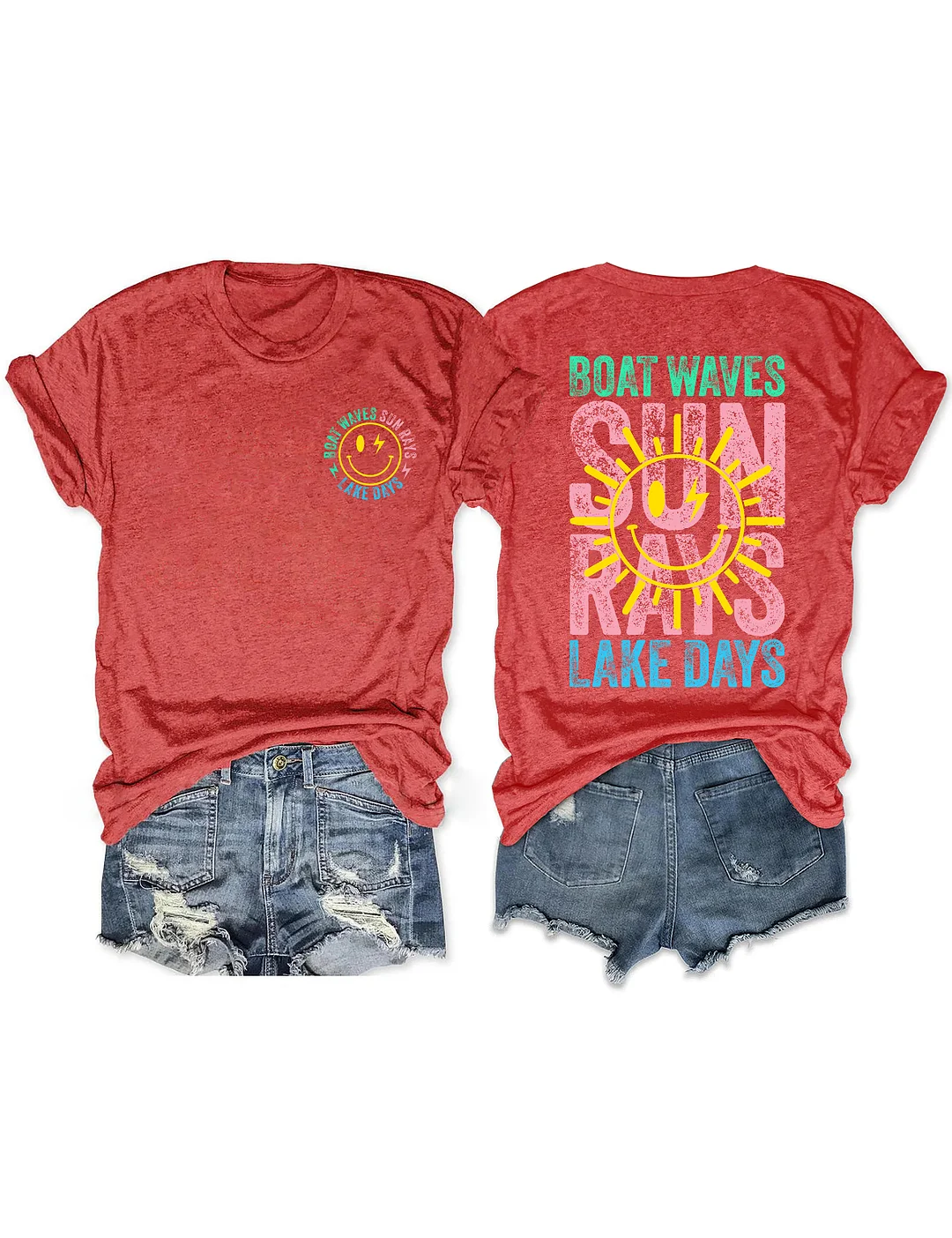 Boat Waves Sun Rays Lake Days T-shirt