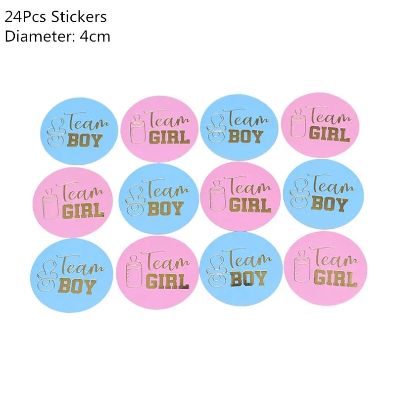 Gender Reveal Disposable Tableware Set Baby Shower Boy Or Girl Plate Napkin Tablecloth Gender Reveal Party Decorations Supplies