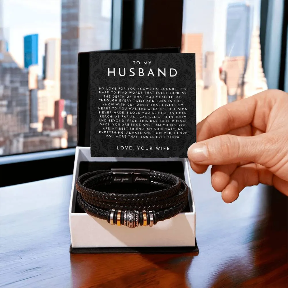 To My Husband Bracelet From Wife