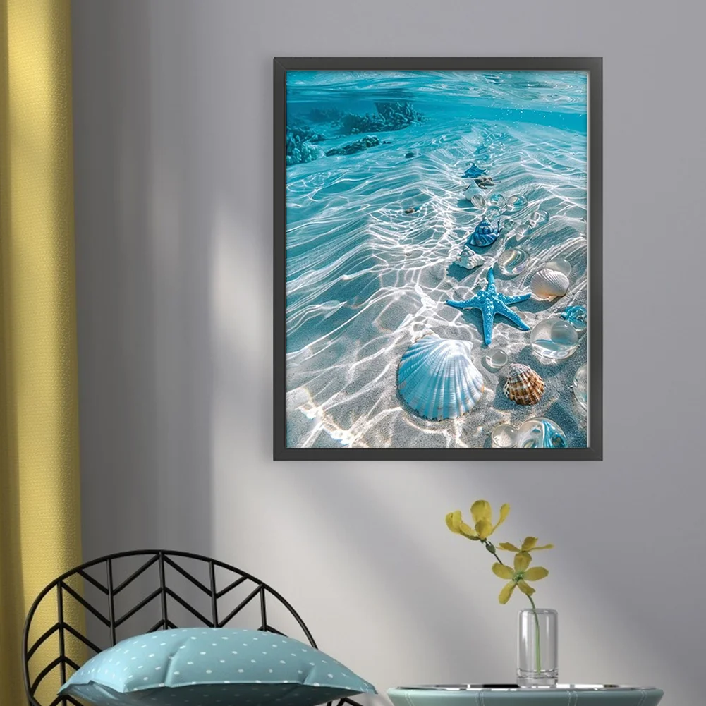 Beach Full 11CT DIY Counted Cross Stitch Kits 40x50cm for Beginners Home Decor