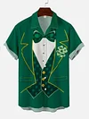THIS IS ME LUCKY SHIRT St Patricks Day Tuxedo Printing Cuban Collar Men's Short Sleeve Shirt
