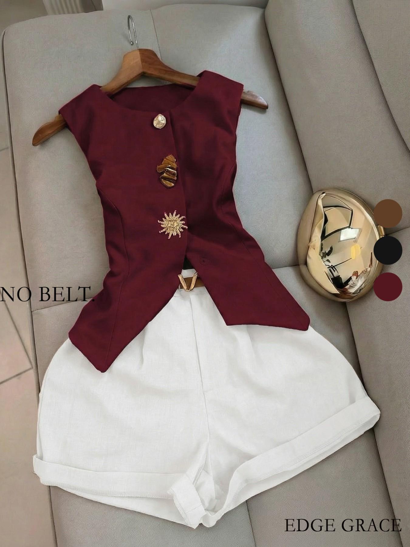 Women's Casual Sleeveless Top and Short Pants Set, Womenswear, Perfect for Daily Wear, Comfortable and Stylish for Women