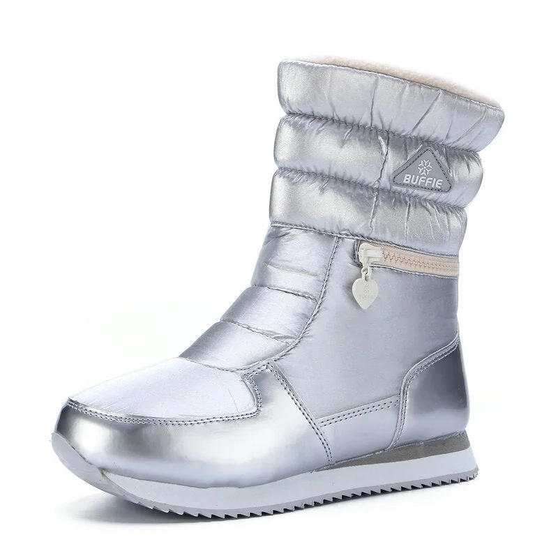 Winter Boots Women Ladys Warm Shoes Snow Boot Inside Mixed Natural Wool Solid Color White  2020