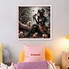 Girl With Cat-11CT Stamped Cross Stitch 50*50cm/19.69*19.69in