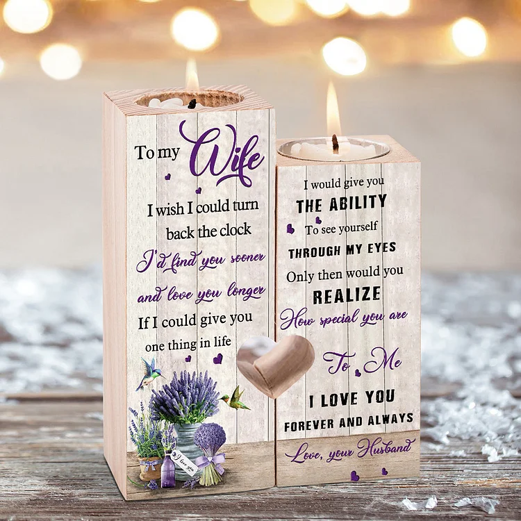 To My Wife Couple Candle Holder "I love you forever and always" Candlesticks Romantic Gifts