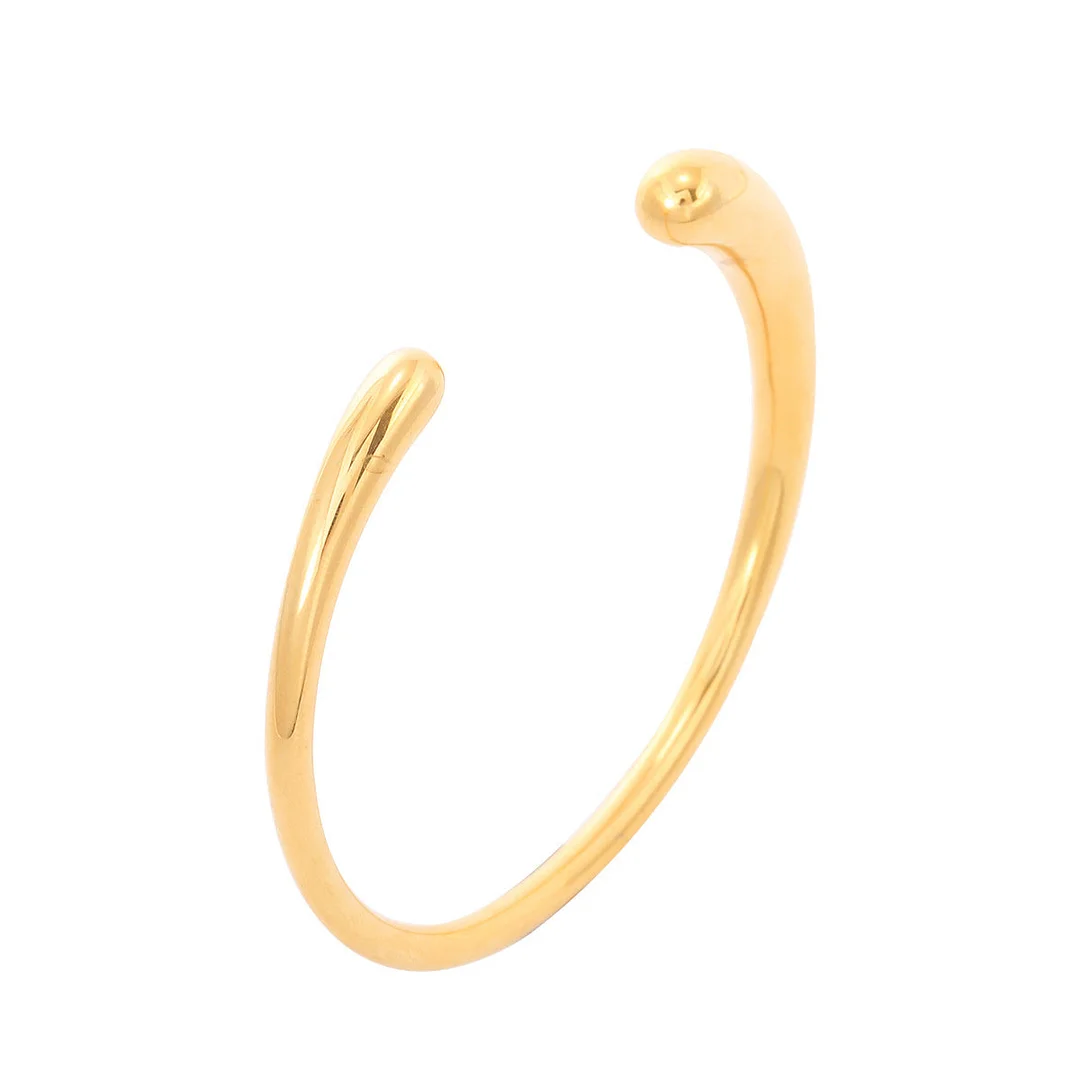 Metal Smooth 18-Karat Gold Open Titanium Steel Bracelet