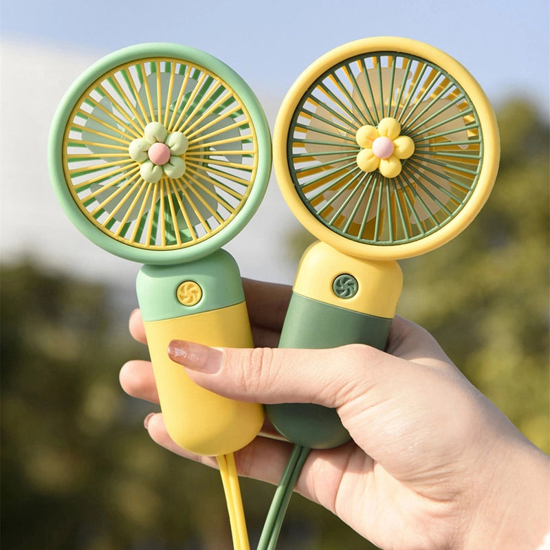 New Flower Mini Hand-held Small Fan Summer Fresh Portable Portable Portable Fan Usb Storage Electric Fan