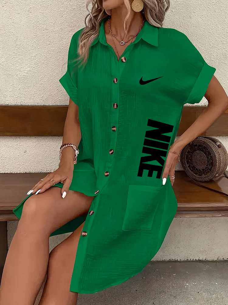 2025 NIKE LETNÍ ŠATY S KRÁTKÝM RUKÁVEM PEVNÉ ZAKÁZKY