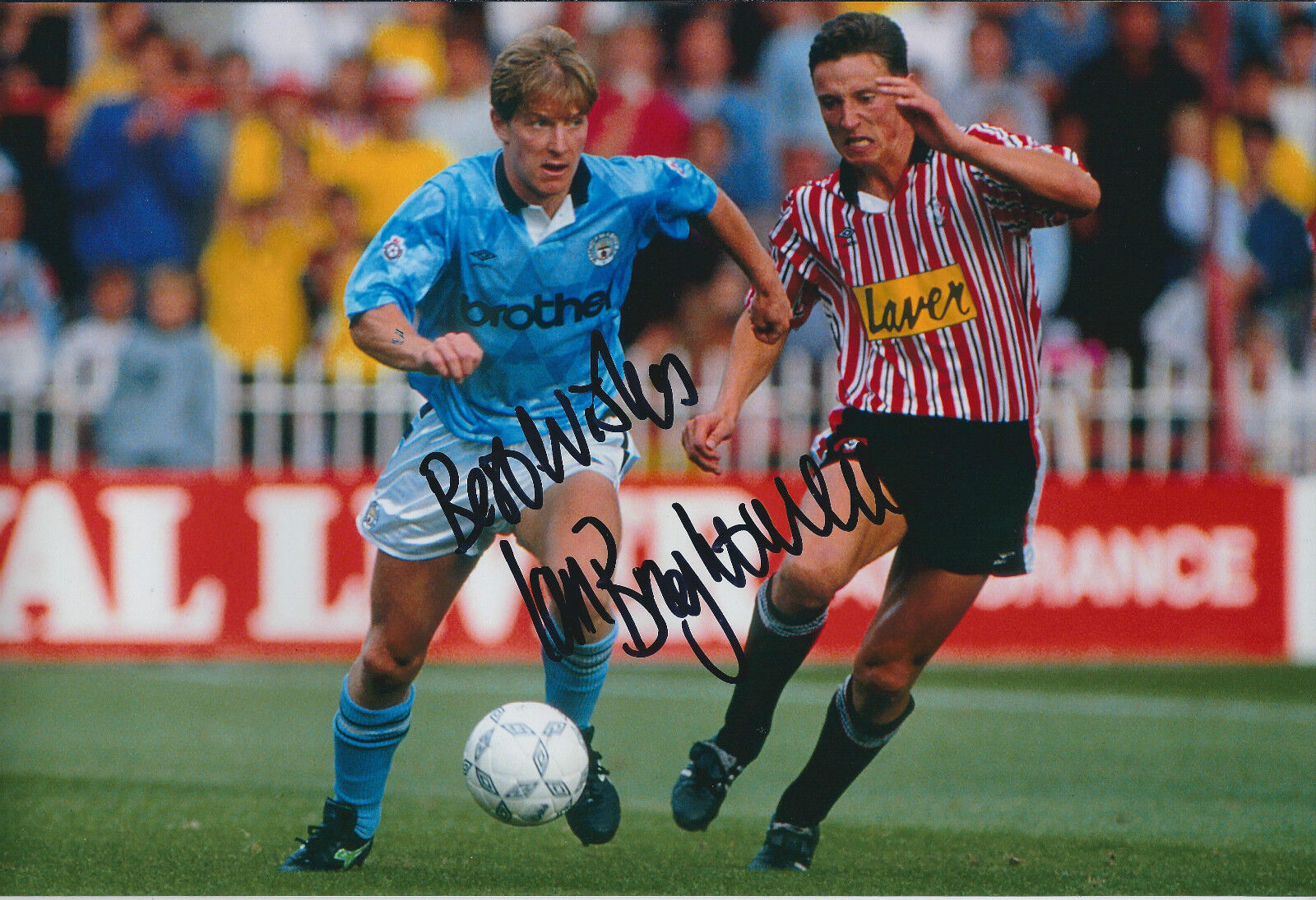 Ian BRIGHTWELL Signed 12x8 Photo Poster painting AFTAL COA Autograph Man City RARE Genuine