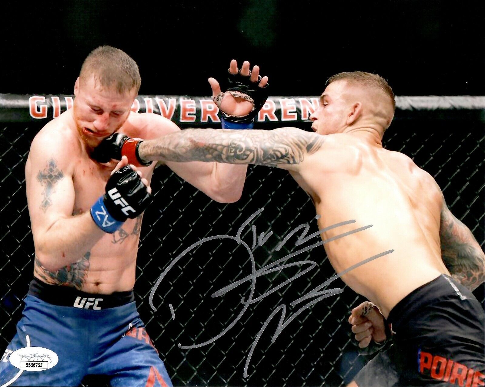 Dustin Poirier autographed signed inscribed 8x10 Photo Poster painting UFC JSA Justin Gaethje