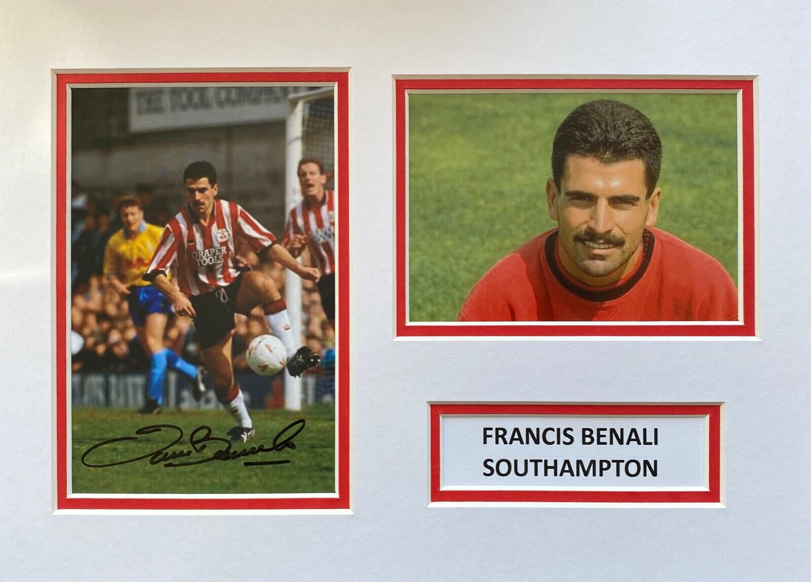 FRANCIS BENALI HAND SIGNED A4 Photo Poster painting MOUNT DISPLAY SOUTHAMPTON AUTOGRAPH 1