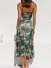 Floral Printed Empire Condole Belt Midi Dress