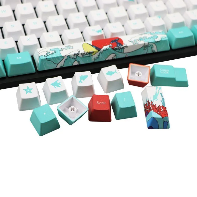 Ukiyo-e Sea Waves Keycap Set