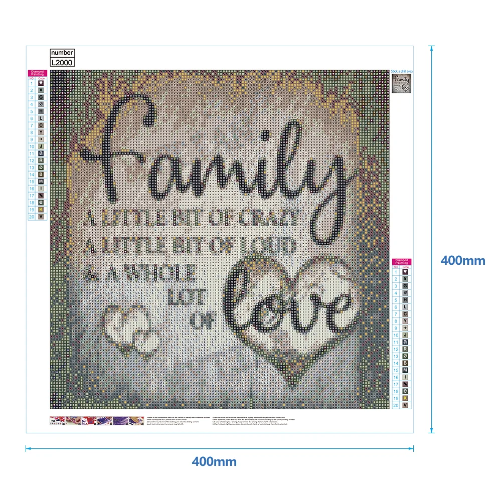 Diamond Painting - Full Round Drill - Family Love(30*30-40*40cm)