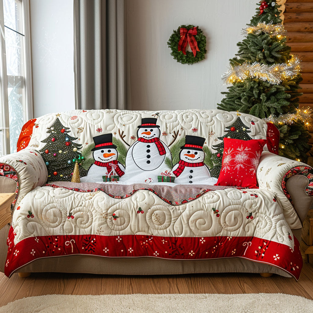 Joyful Snow Trio Quilted Sofa Cover NCU0TV798 everthome