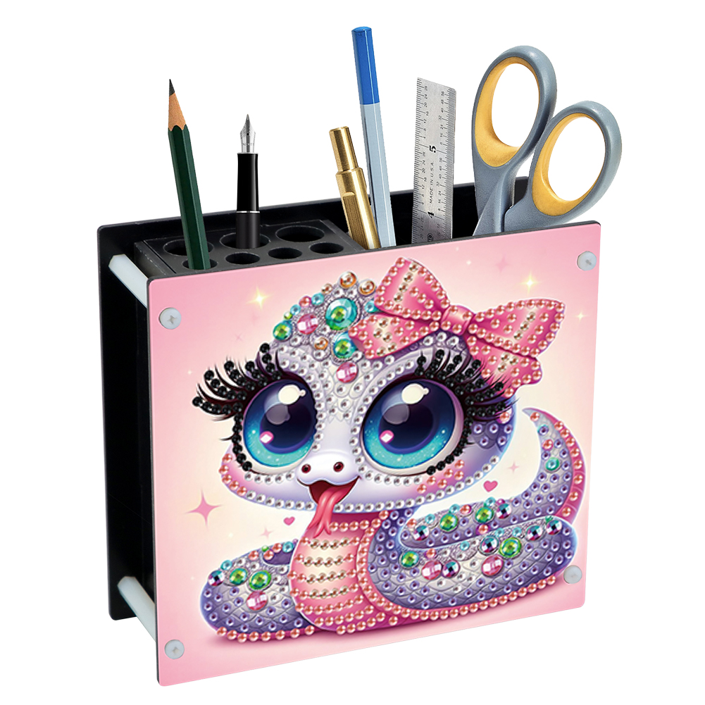 Acrylic Special Shaped DIY Diamond Painting Pencil Holder Organizer (Snake)
