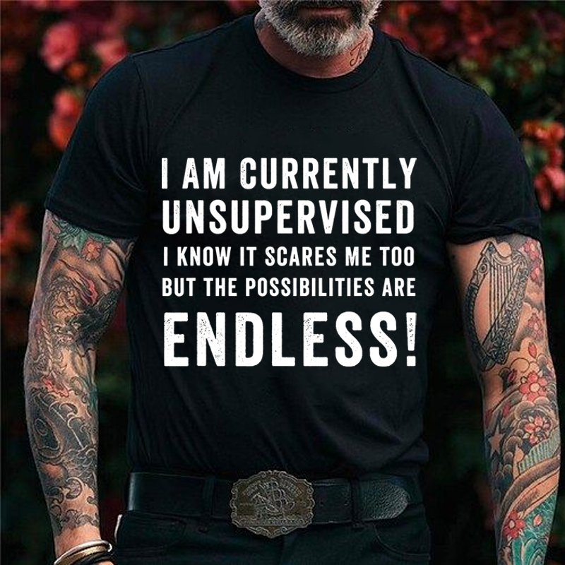 I Am Currently Unsupervised I Know It Scares Me Too But The Possibilities Are Endless T-Shirt ctolen