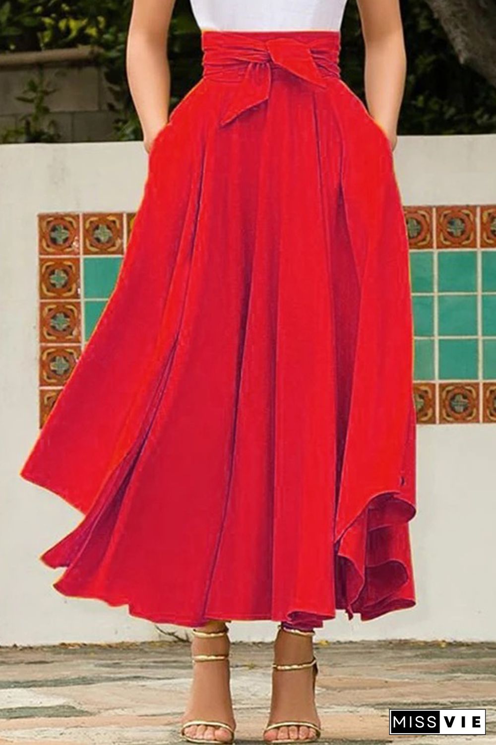 Casual Solid Loose Mid Waist Type A Solid Color Bottoms(3 Colors)