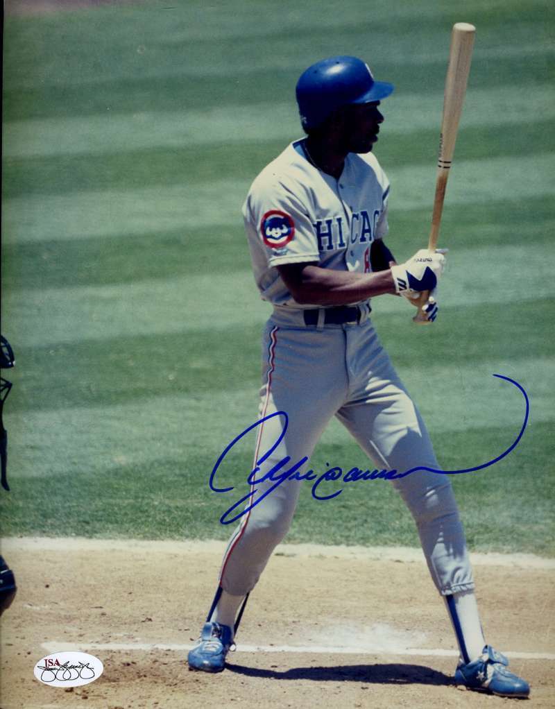 Andre Dawson Cubs 1/1 Original Image Signed Jsa Cert Sticker 8x10 Photo Poster painting Authenti