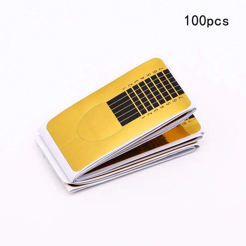 French Nail Form Tips Acrylic UV Gel Extension Curl Form Nail Gel Sticker Art Guide Mold Manicure Stencil Acrylic Tools-Nail Inspo