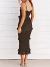 Ruffled Condole Belt Midi Dress