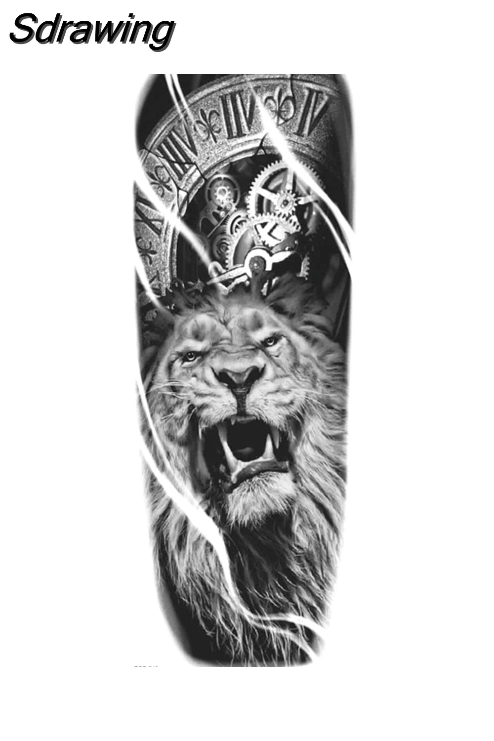 Sdrawing Tattoo Dragon For Men Waterproof Sleeves Angel Tiger Snake Animal Stickers Waterproof Temporary Tattoos Skeleton Hand 521-1