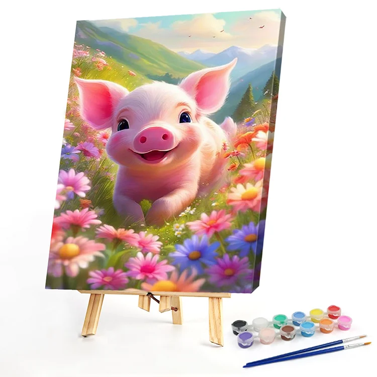 Oil Paint By Numbers - Pig Pig - 40*50CM