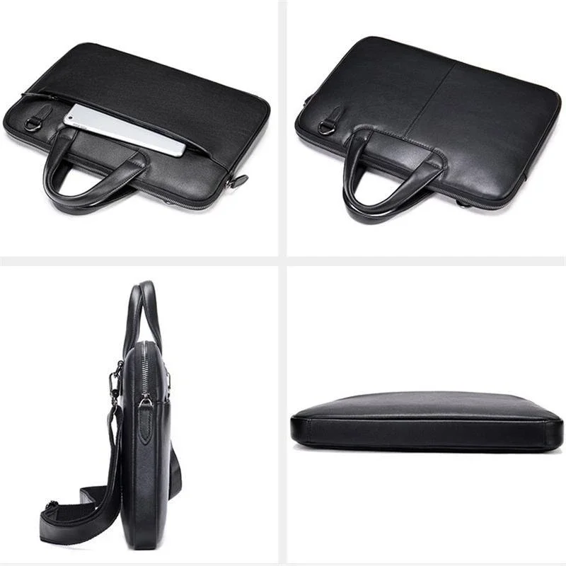 Large Capacity Durable Business Casual Case Leather Handbags
