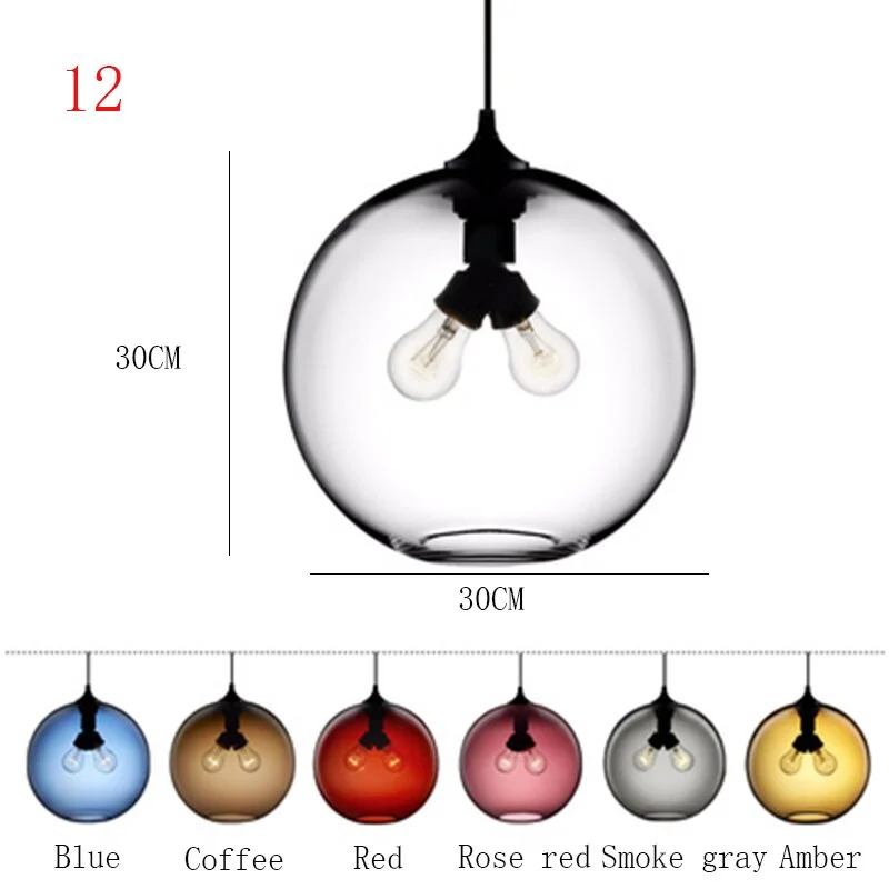 Modern Led Pendant Lamp Nordic Loft Colour Glass Pendant Lights Living Room Restaurant Bedroom Light Fixtures Luminaire Lighting