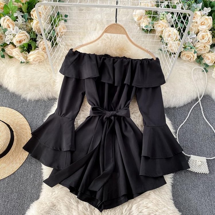 Sexy Off Shoulder Loose Rompers P14655