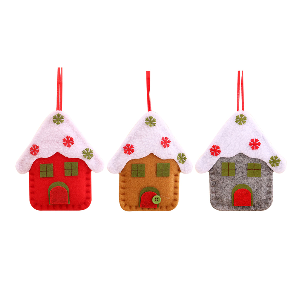 

Christmas Flannel House Pendant Window Display Xmas Tree Hanging Ornaments, Yellow, 501 Original