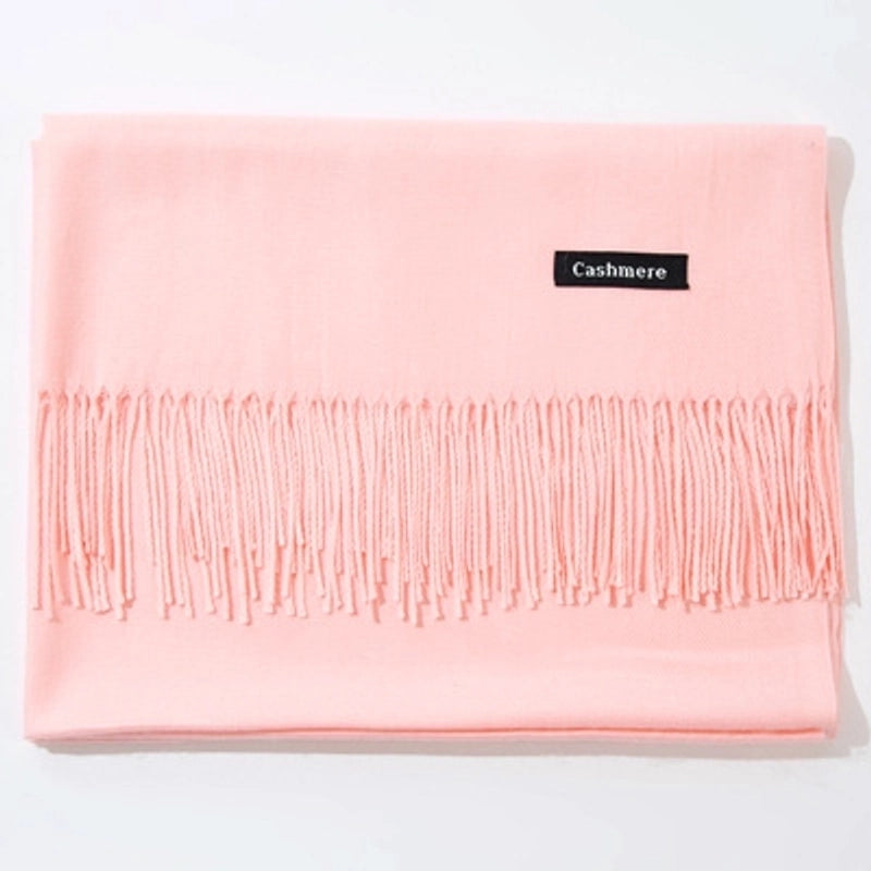 New Cashmere Scarf Female Korean Autumn And Winter New Solid Color Tassel Shawl Thick Warm Scarf