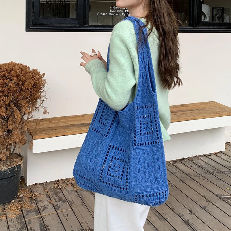 Women’s Polyester Solid Color Classic Style Square Open Shoulder Bag