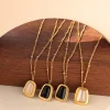 Black White Opal Pendant Golden Earrings Necklace