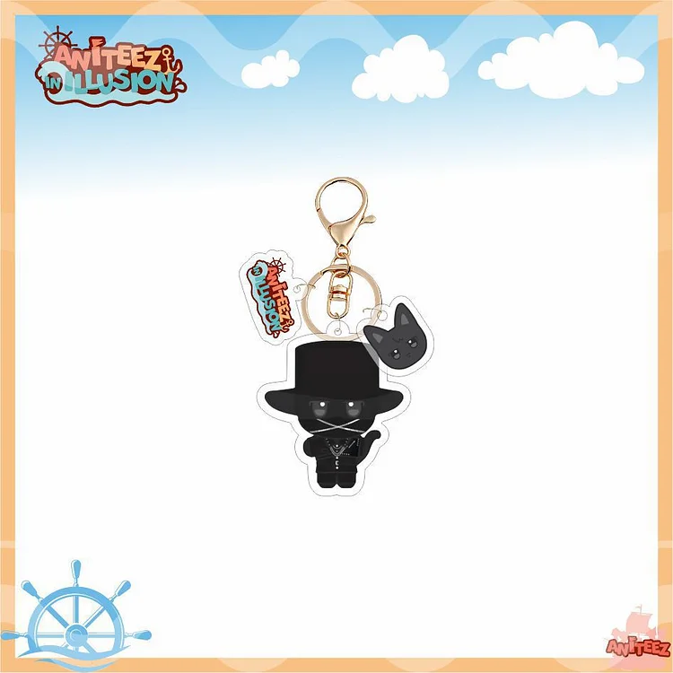 ATEEZ Aniteez In illusion Black Mask Acrylic Keychain officialateezshop