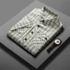 Men's Business Casual Loose and Comfortable Plaid Striped Shirt