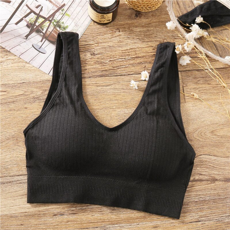 Sexy Crop Top Women's Tank Crop Tops Bralette Strappy Underwear Street Wire Free Top mujer Vest Cropped Tee Camisole