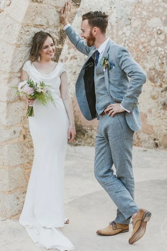 Linen beach outlet wedding suit