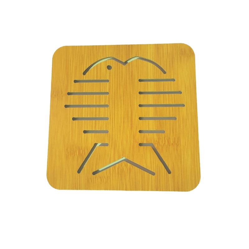 Home Wooden Cartoon Heat Insulation Mat Dining Table Mat Non-slip Pot Mat Creative Cute Cushion Tea Mat Bowl Mat Coaster