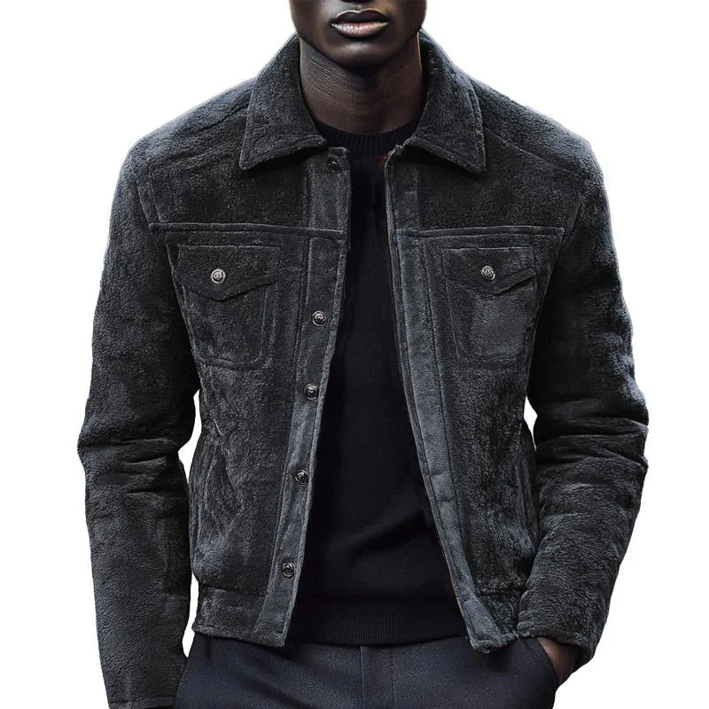 Men's Vintage Polar Fleece Lapel Jacket