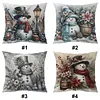 Snowman 11CT 3 Strands DIY Stamped Pillow Covers Cross Stitch Kits for Adults Home Decor 45x45cm tapestrymarket
