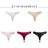 Sexy Letters Transparent Ice Silk Low Waist Seamless Thong
