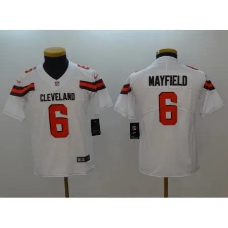 Youth NFL Cleveland Browns #6 Baker Mayfield White 2018 Draft Vapor Untouchable Limited Stitched Jersey