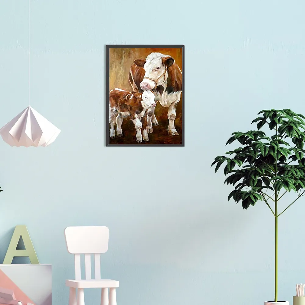 Partial AB Diamond Painting - Full Square Drill - Cow(Canvas|35*45cm)