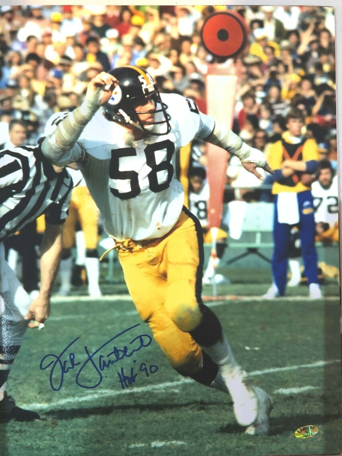 Autographed JACK LAMBERT Pittsburgh Steelers 11x14 Photo Poster painting w/ Lambert Holo