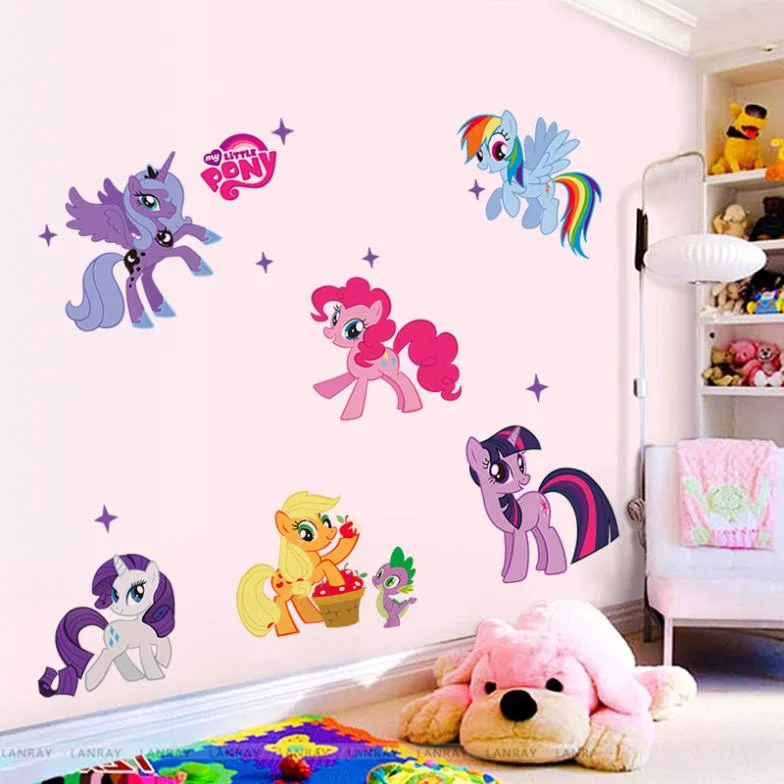Lovely Cartoon Wall Stickers for Kids Rooms Wall Decals Girls Children Nursery Baby Room Decor Wallpaper Mural Gift