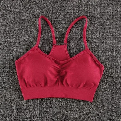 SVOKOR Push Up Bra for Women Fitness Gym Underwear Shockproof Sexy High Waist Bras Running Females Back Cross Crop Tops 12 Color