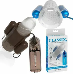 pornhint Pornhint Dual Bullet Double Vibrating Penis Sleeve Male Masturbator Stroker Men's Sex Toy
